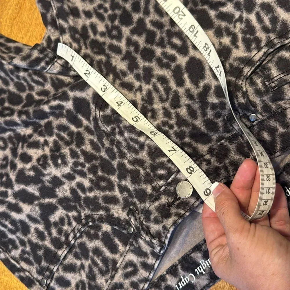 Apt. 9 Women's Straight Capri Pants - Black Leopard Print